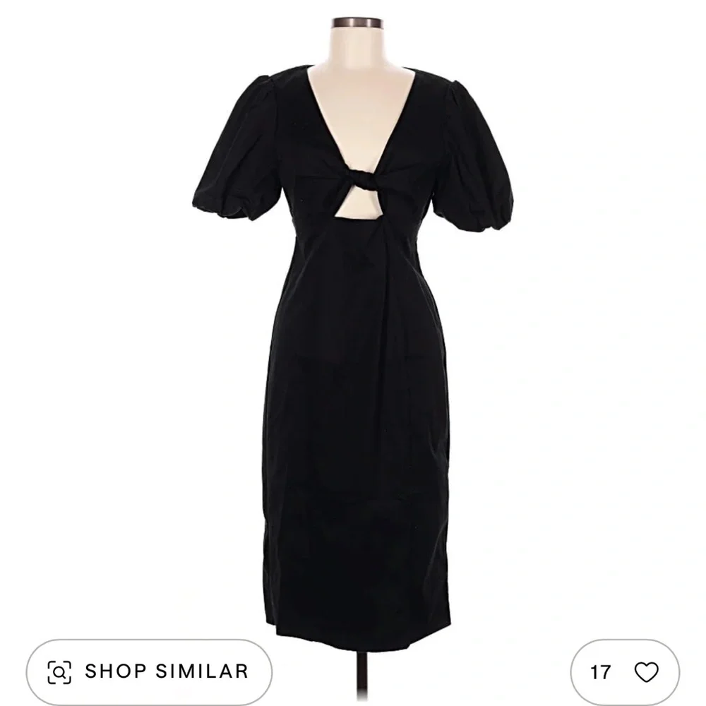 J.Crew Collection Dress In 100% Cotton Poplin Lined Black Size 6